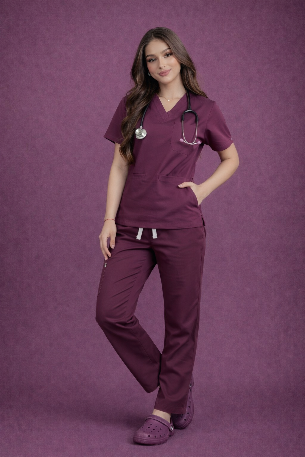 Pyjama Médical Col V Femme