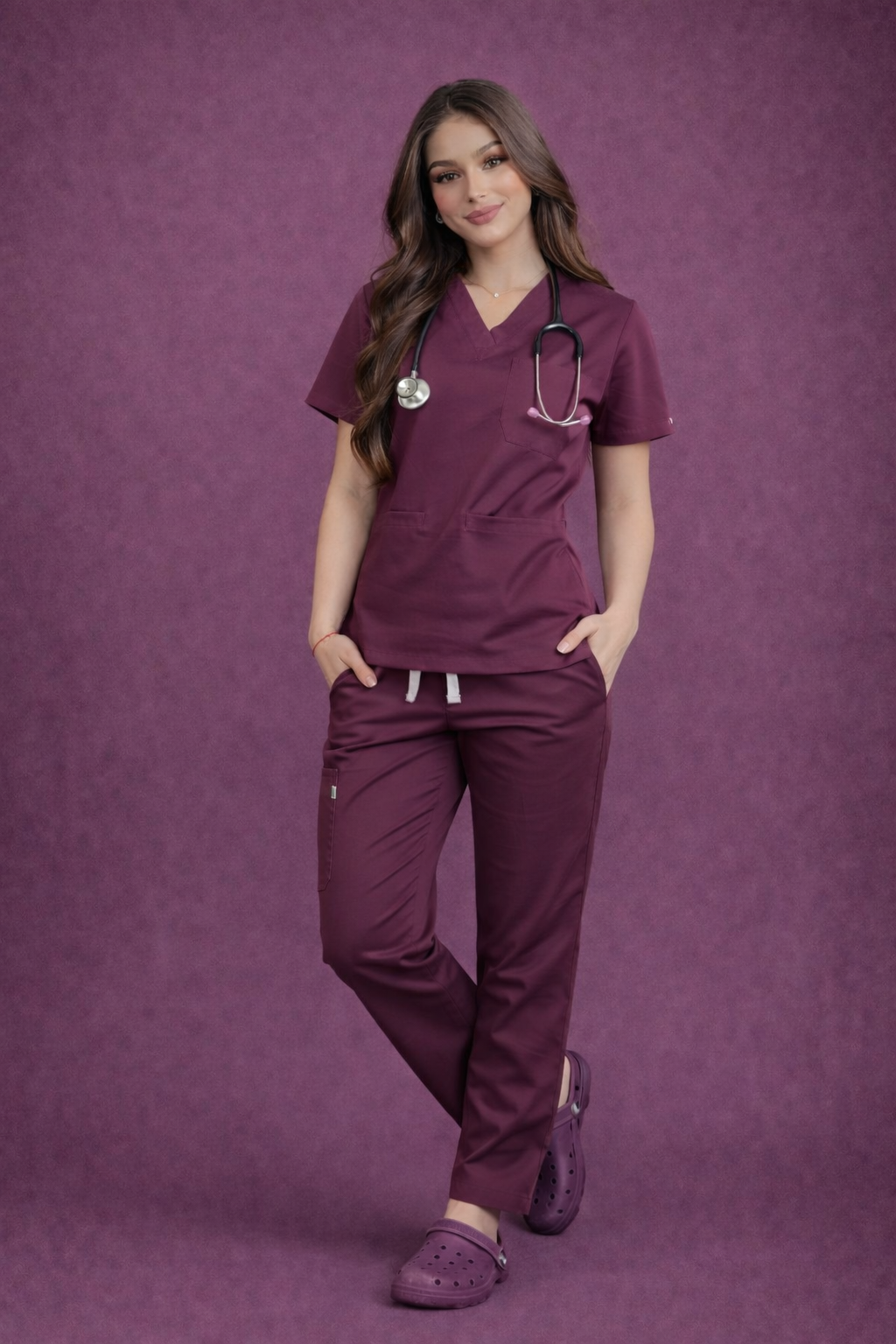 Pyjama Médical Col V Femme