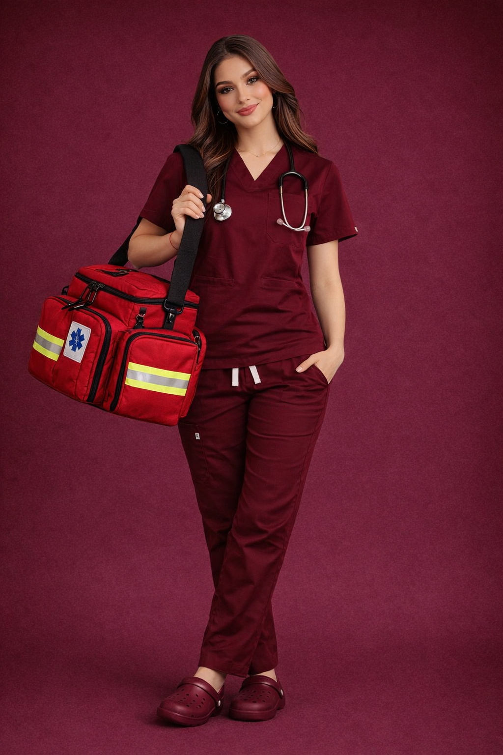 Pyjama Médical Col V Femme